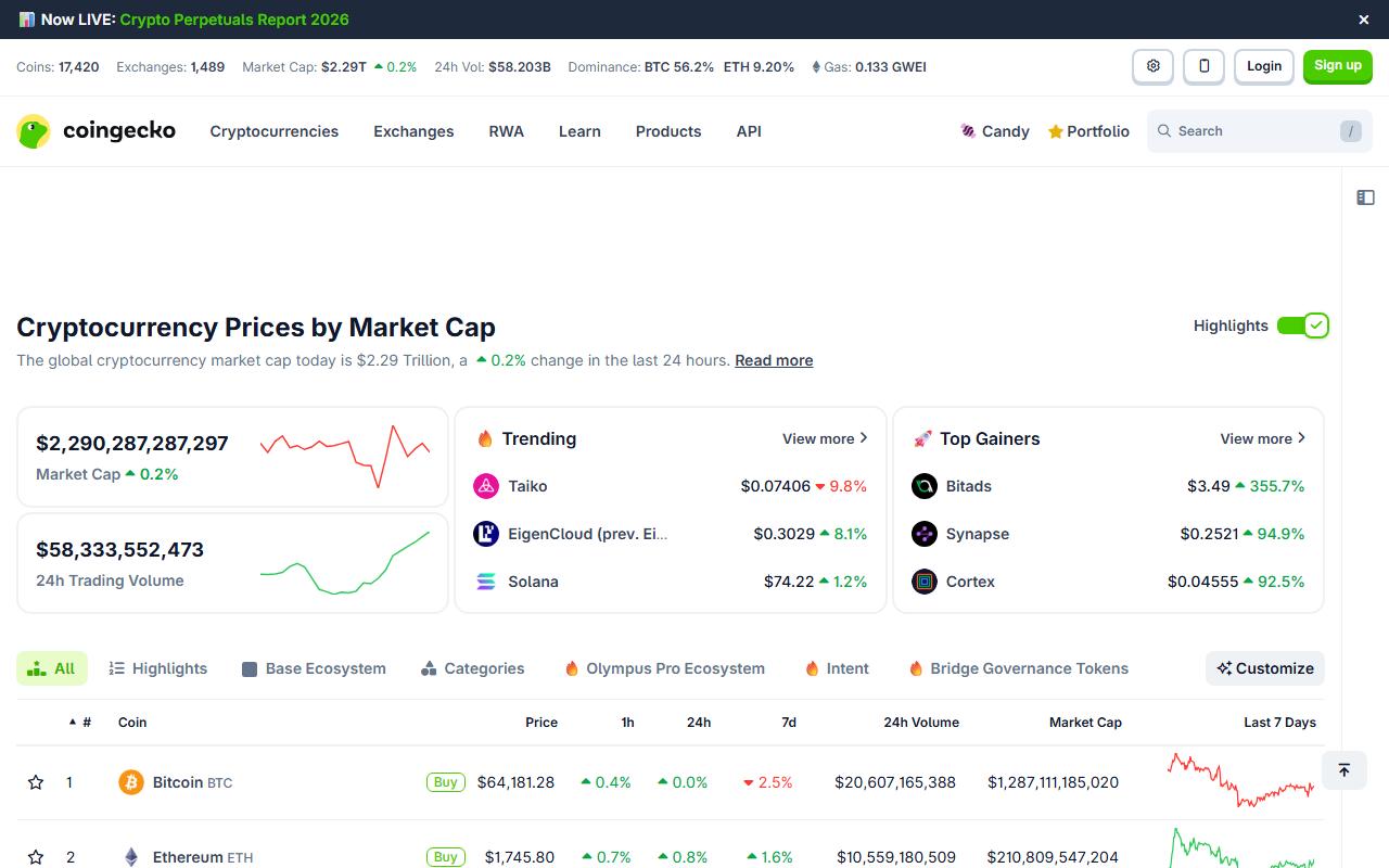 CoinGecko preview 1