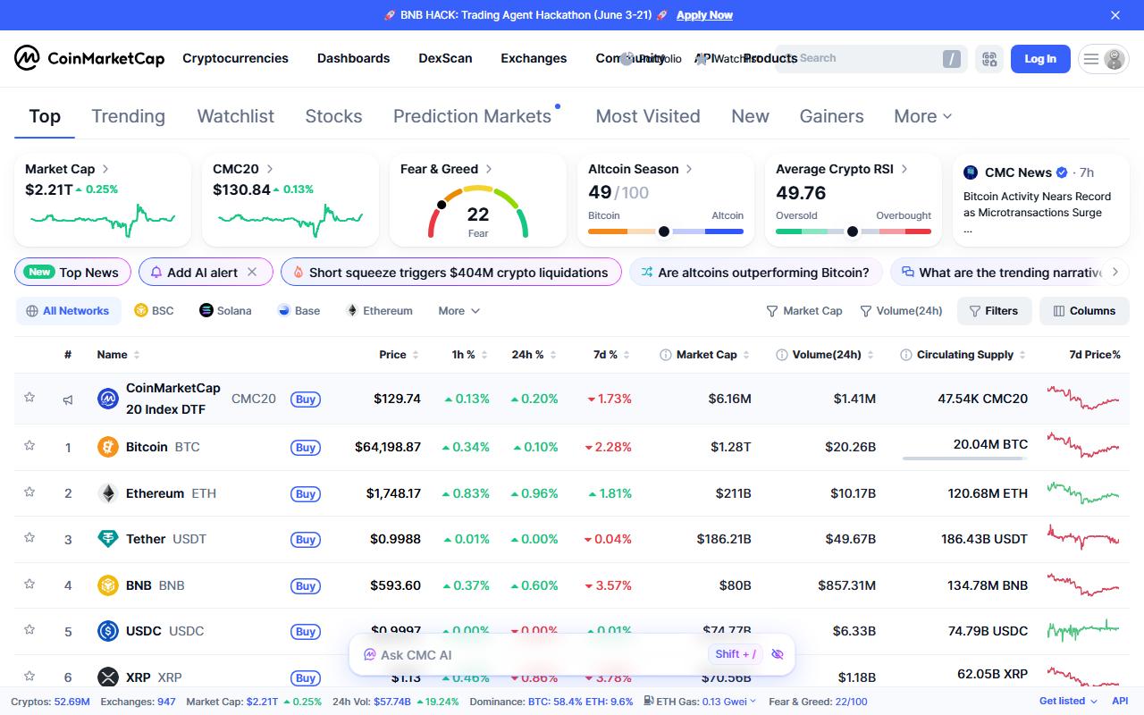 CoinMarketCap preview 1
