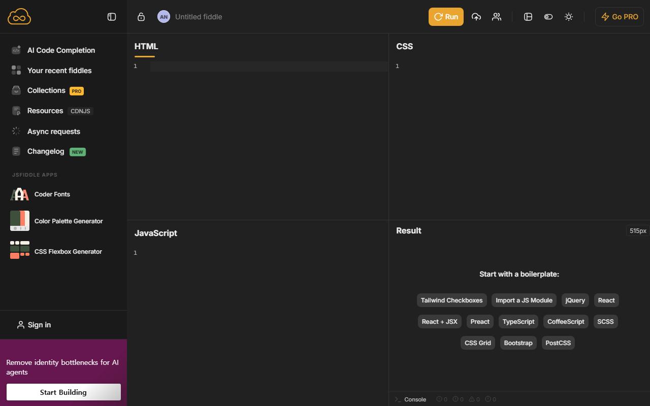 JSFiddle preview 1